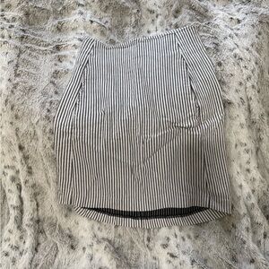 Source Unknown Black and White High-Low Pencil Skirt